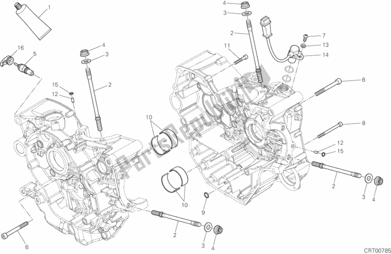 Todas as partes de 10a - Par De Meio Cárteres do Ducati Hypermotard 939 SP USA 2018